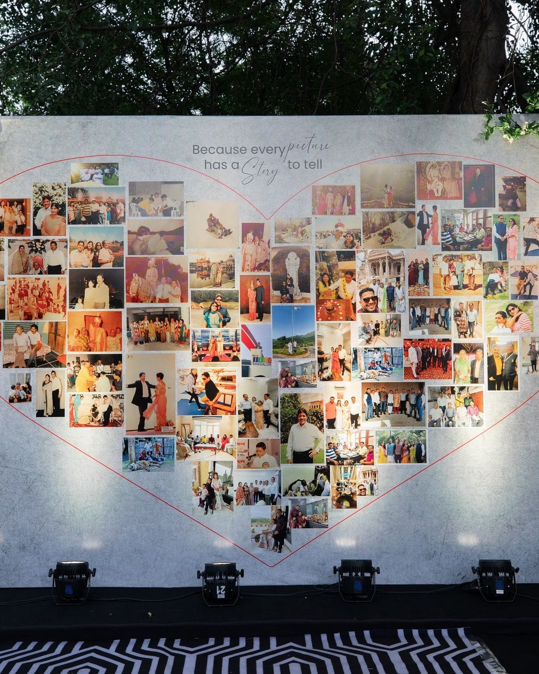 Heart-Shaped Photo Collage Wall Display