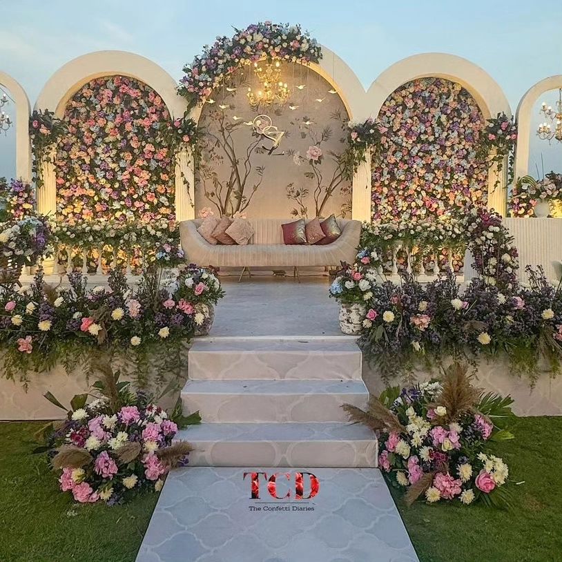 Grand Wedding Stage with Marble Steps